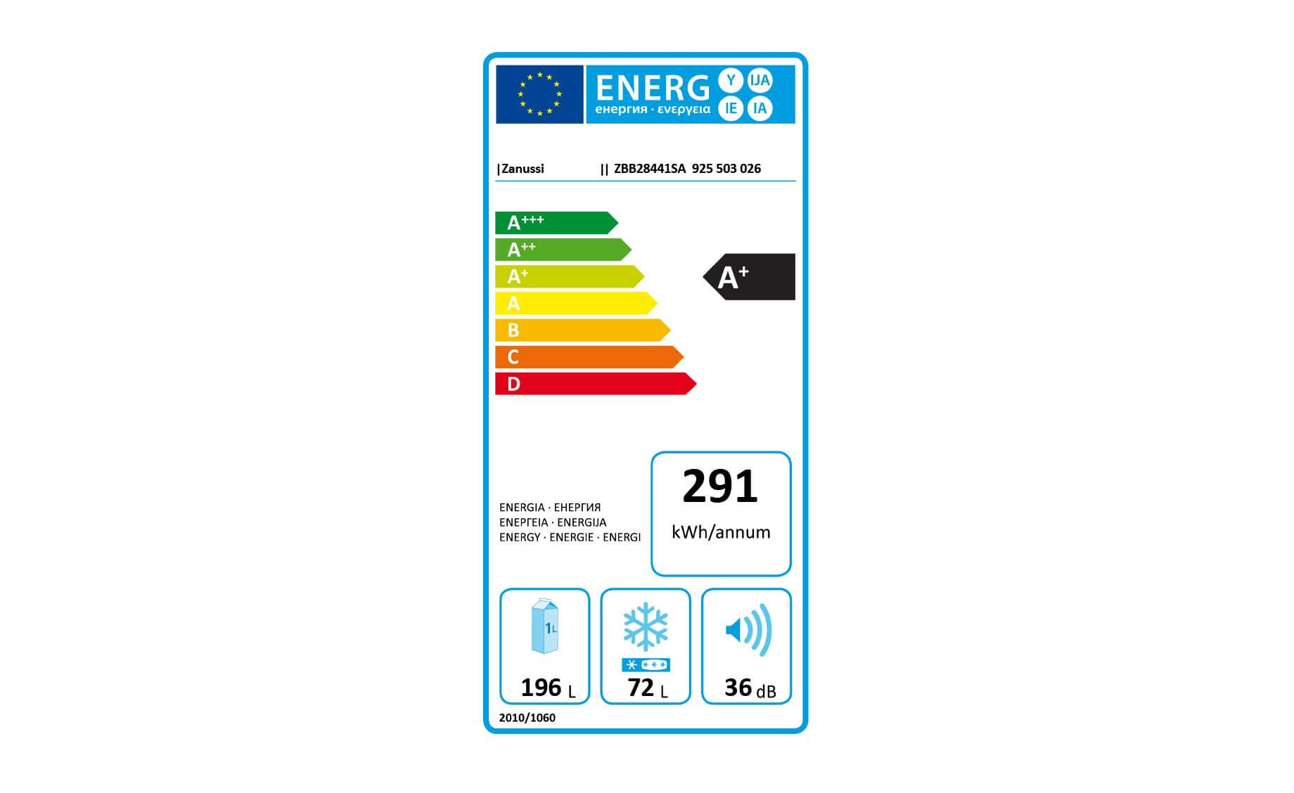 Ugradbeni kombinirani hladnjak Zanussi ZBB28441SA - Slika 2