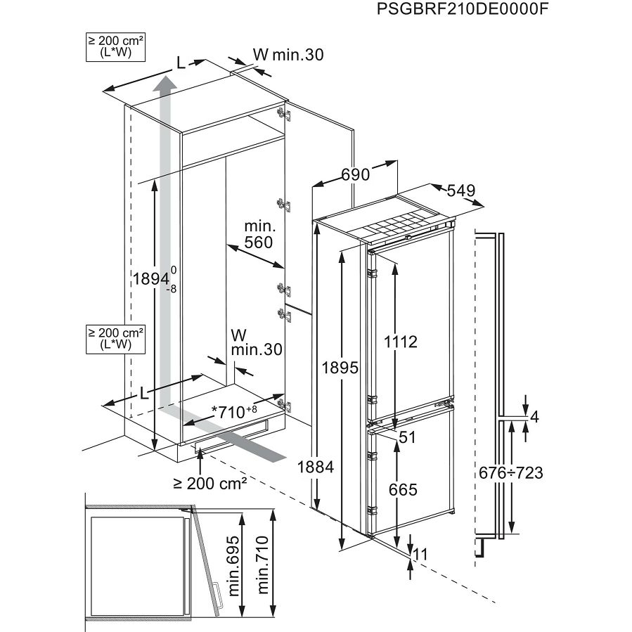 Ugradbeni hladnjak electrolux knp7te75s wifi 82753 01090569 79386