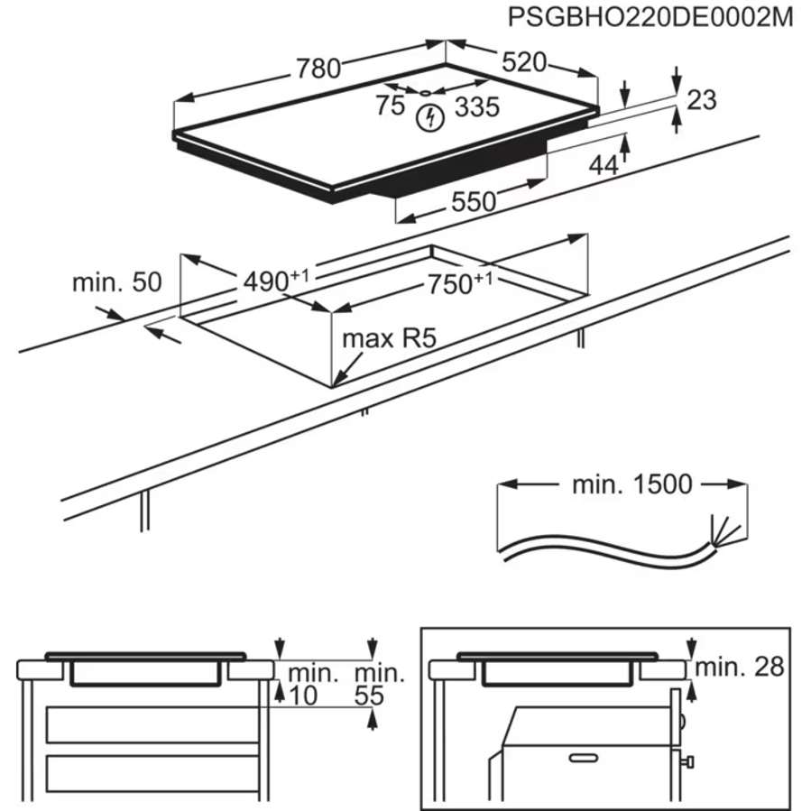 Ploca electrolux eiv83443ct saphirmatt 65777